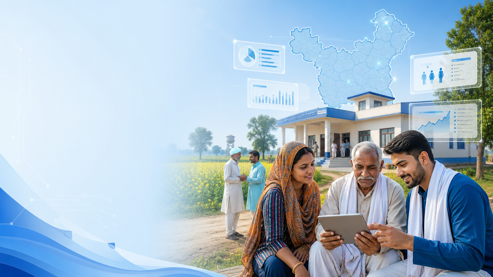 AI generated banner showing Haryana village governance dashboard